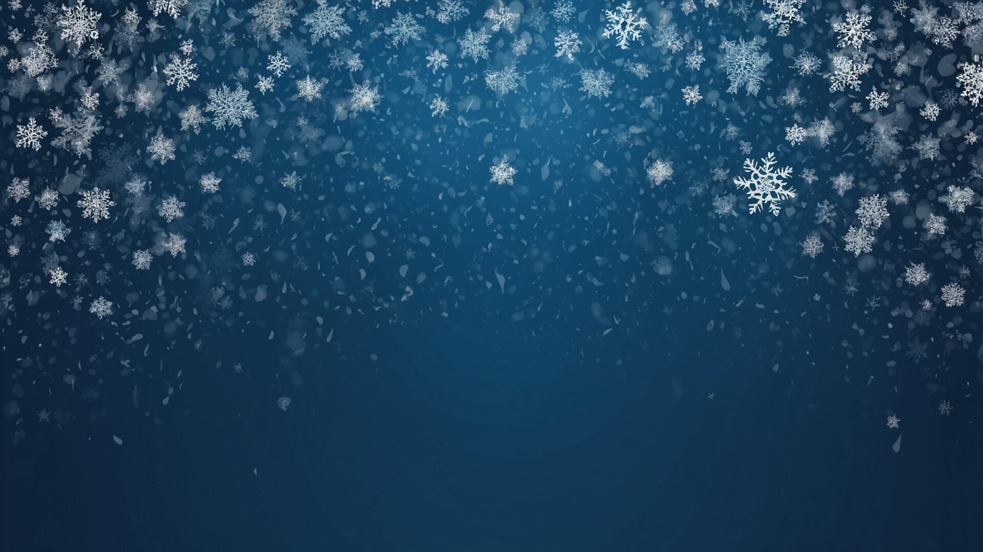 Elegant Snowfall on Dark Blue Background