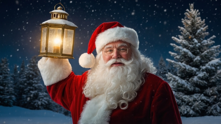 Christmas Spirit: Santa in the Winter Night