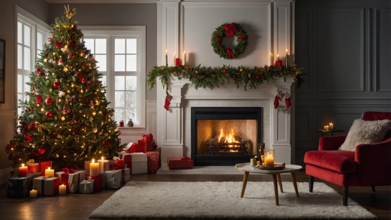 Beautiful Christmas Living Room Decorated for the Holidays