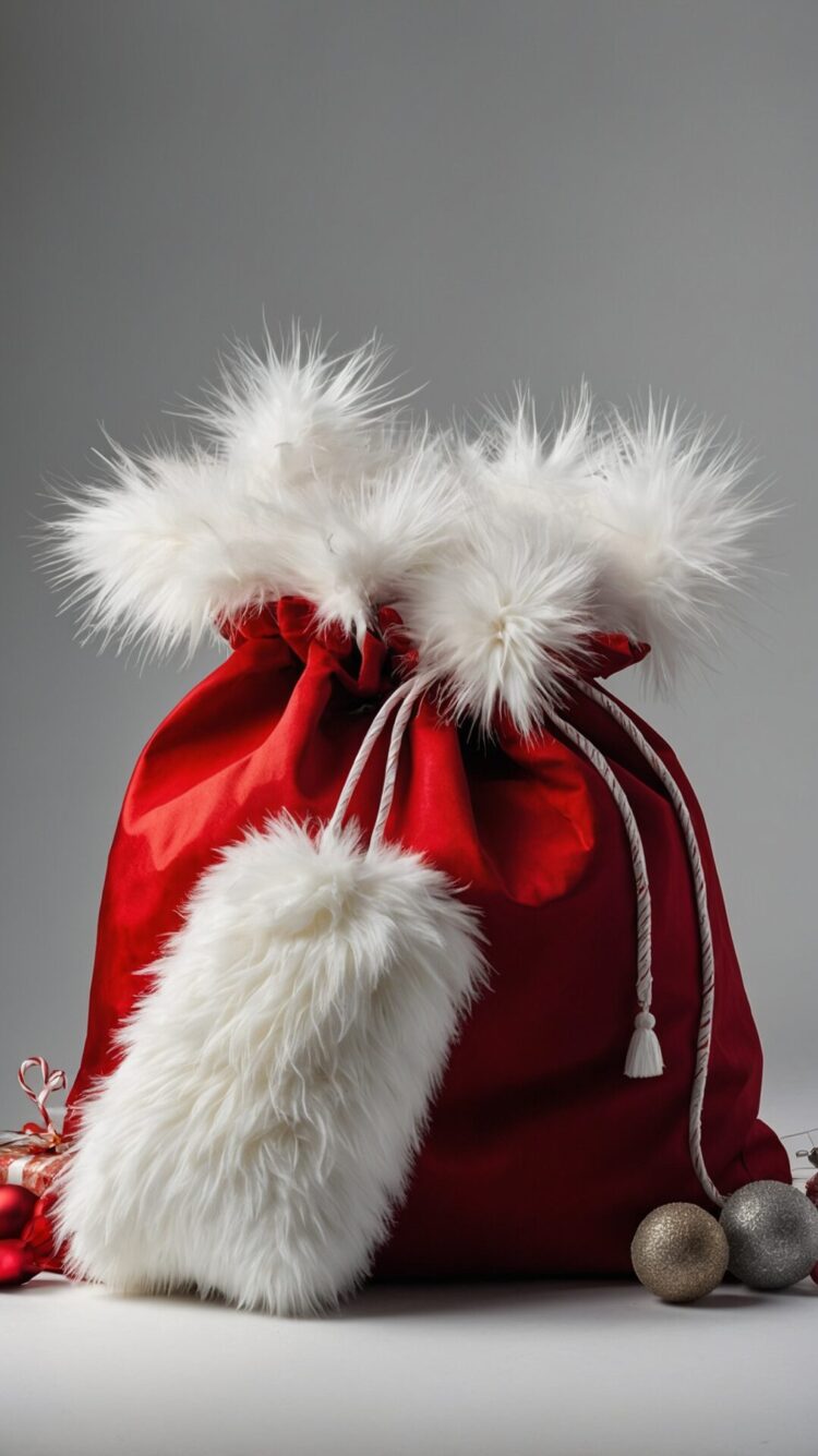 Santa's Velvet Bag Filled with Christmas Gifts
