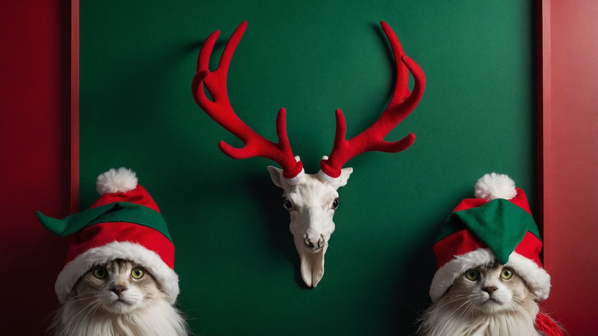 Studio Holiday Photography with Cats and Festive Decor