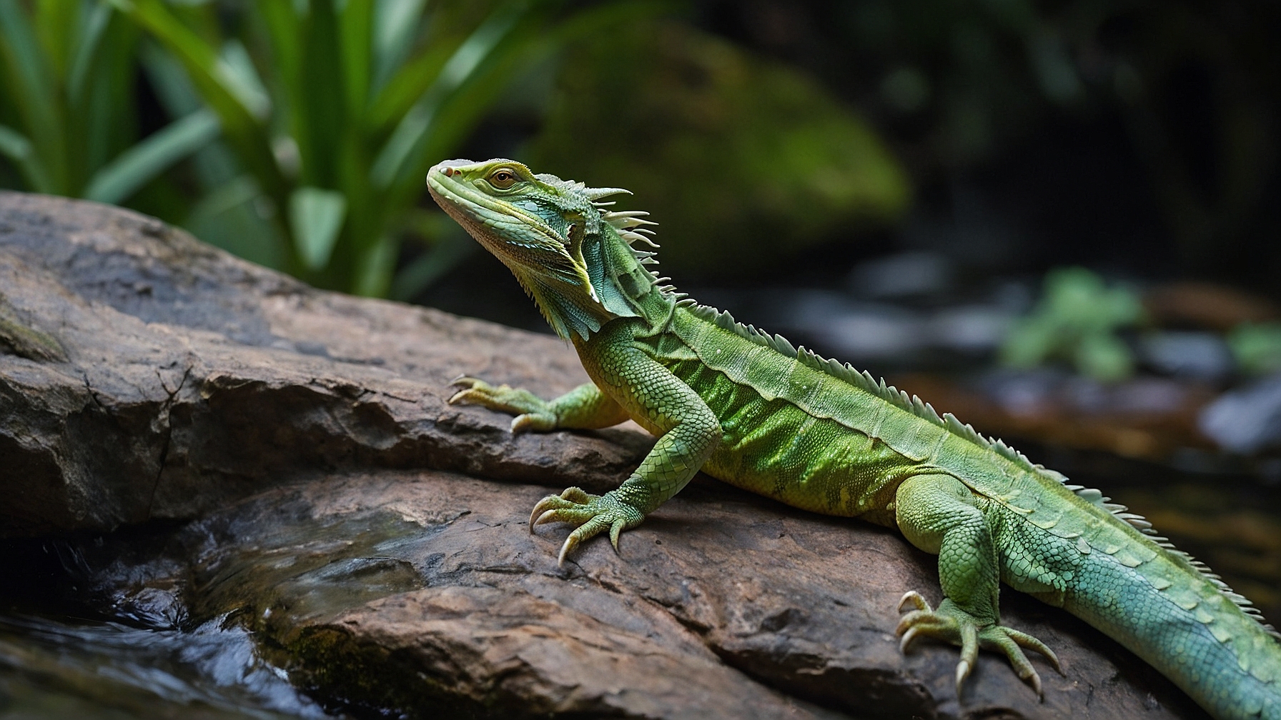 Iguana on Rock: Wildlife Photography