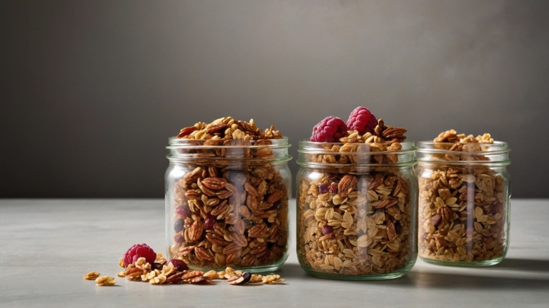 Delicious Granola: Three Jars of Healthy Breakfast Options
