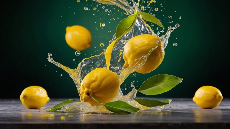 Vibrant Food Photography: Lemons and Water in Stunning Detail