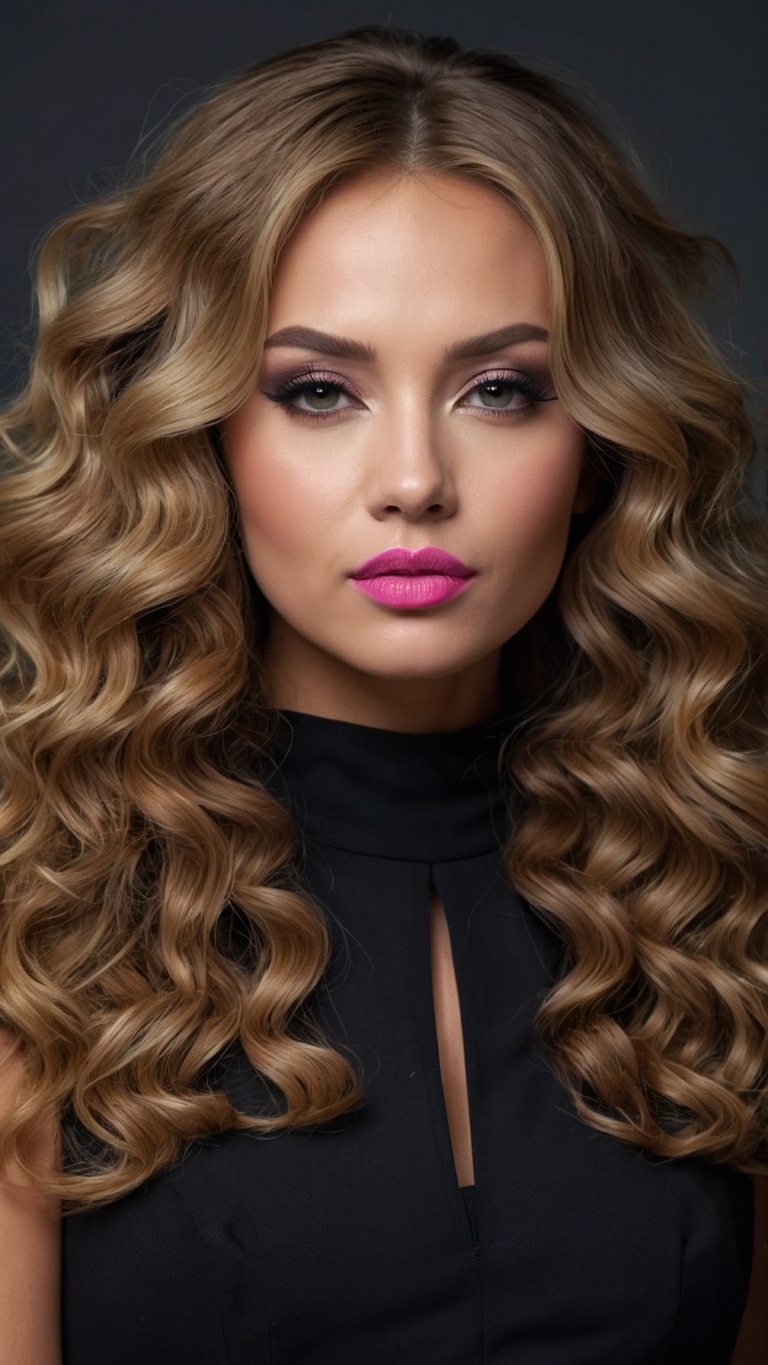 Stunning Portrait of a Woman with Curly Blonde Hair