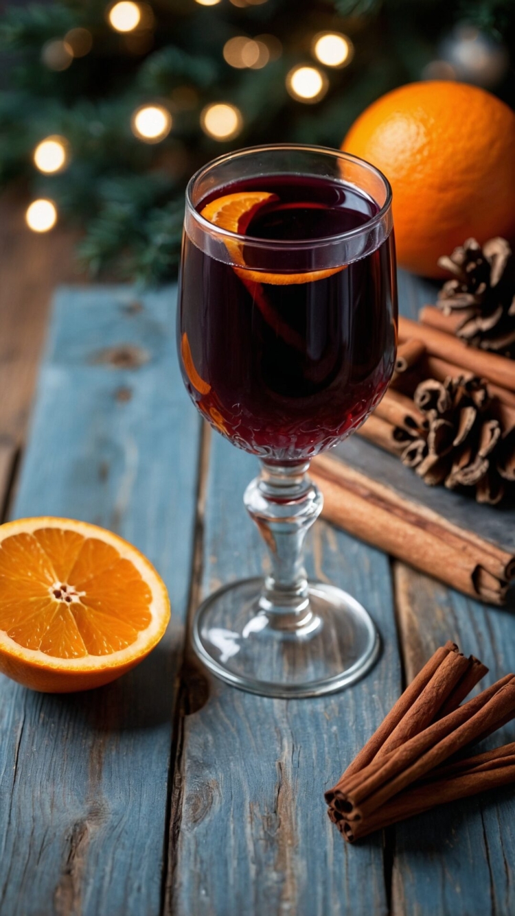 Elegant Mulled Wine Scene for Food Advertising