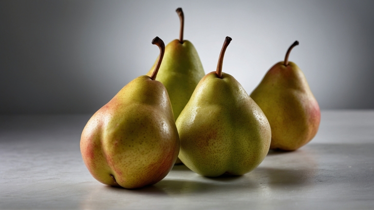Clean Focused Photography of Four Pears