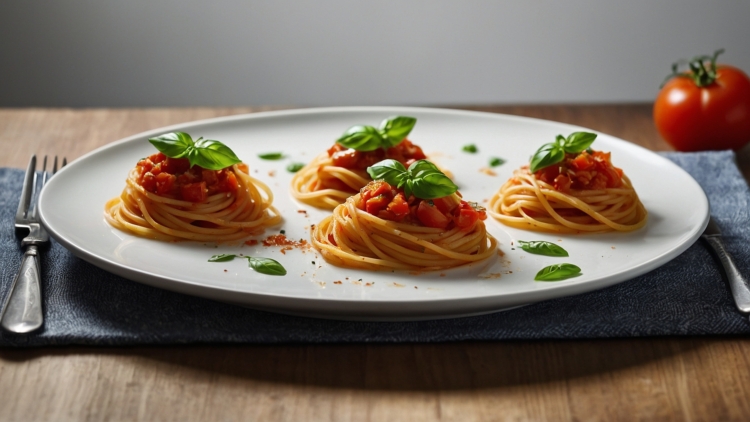 Fresh Tomato and Basil Pasta in Elegant Composition