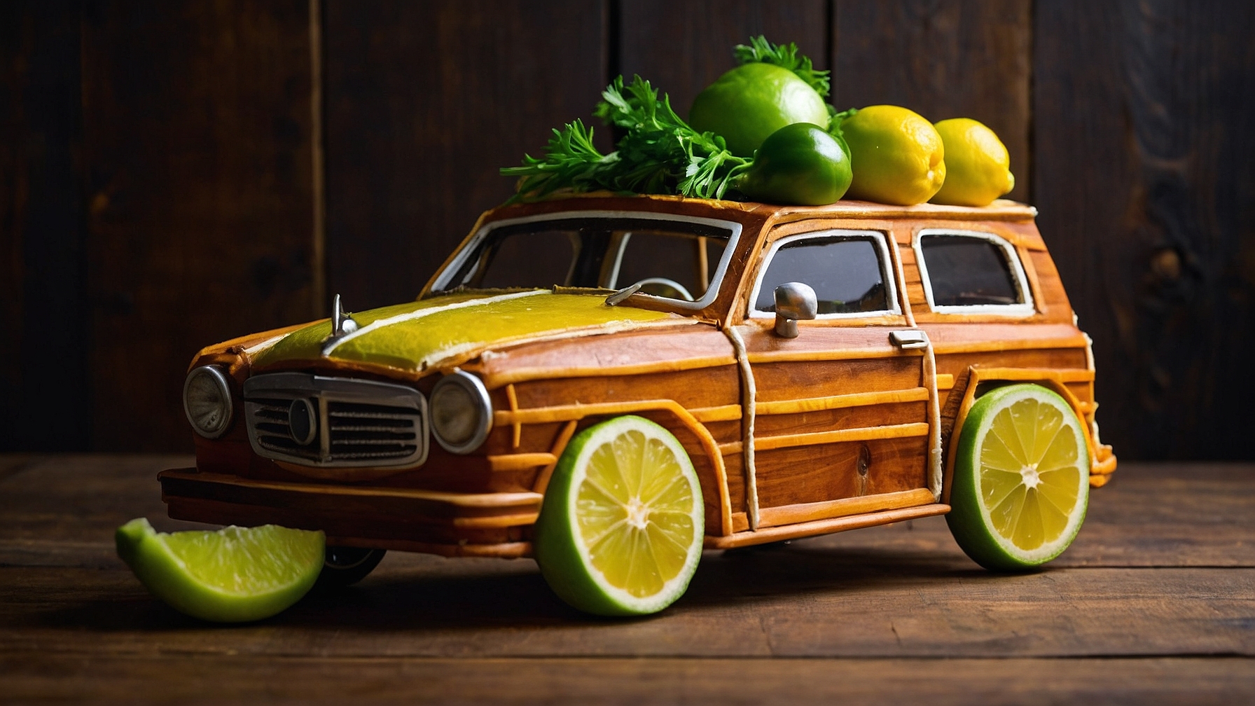Limes and Lemons Car: A Creative Photography