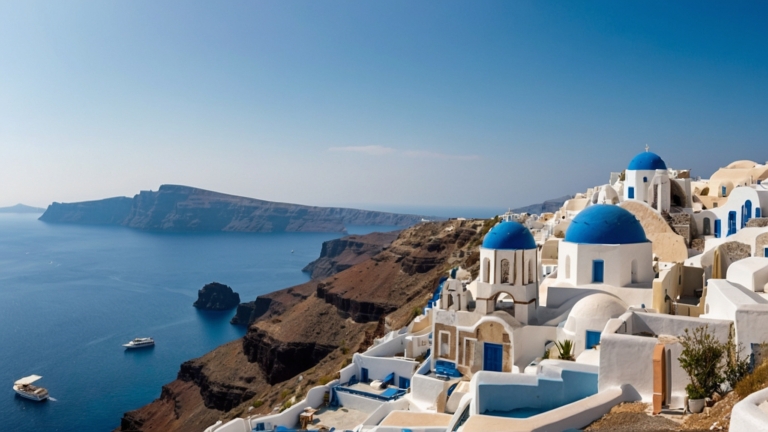 Panoramic View of Santorini's Beauty
