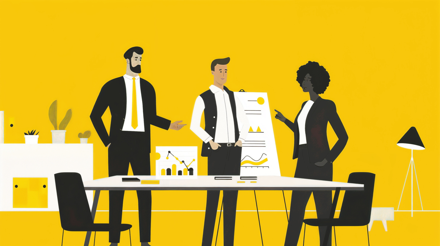 Black and Yellow Business Presentation Scene