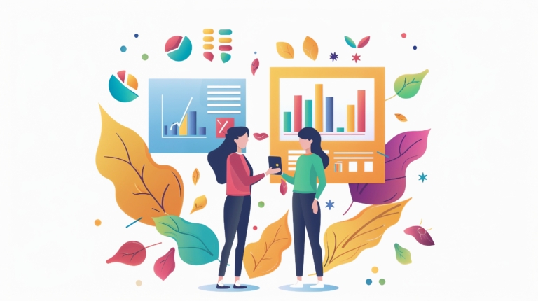 Marketing Data Discussion with Two Women