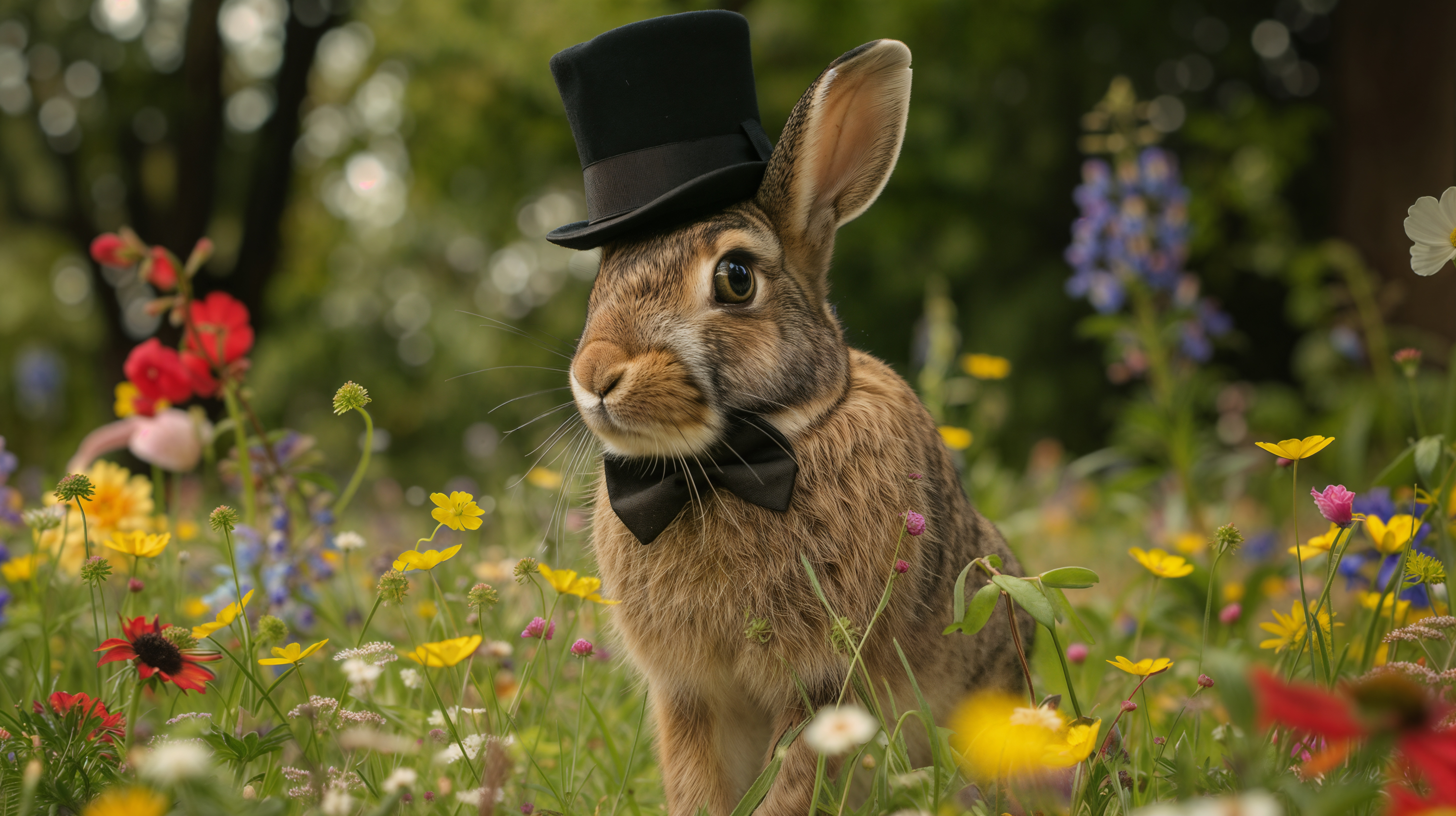Photo-Realistic Rabbit in a Charming Scene