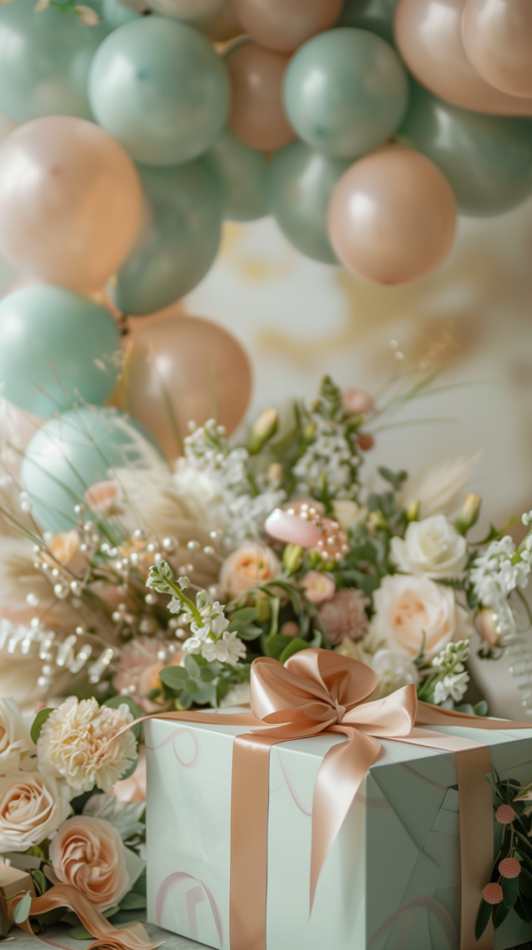 Elegant Birthday Gift with Pastel Accents