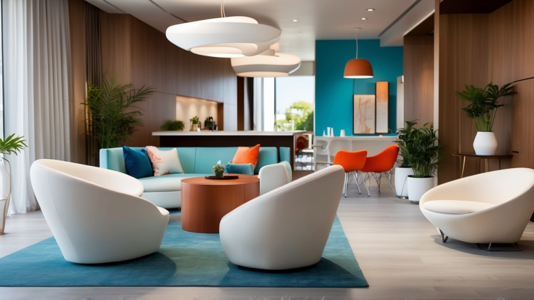 Bright and Stylish Hotel Lobby Interior