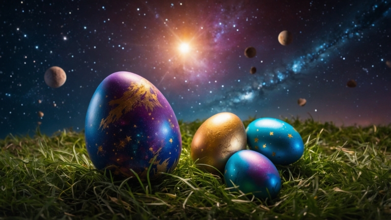 Magical Easter Eggs with Cosmic Elements
