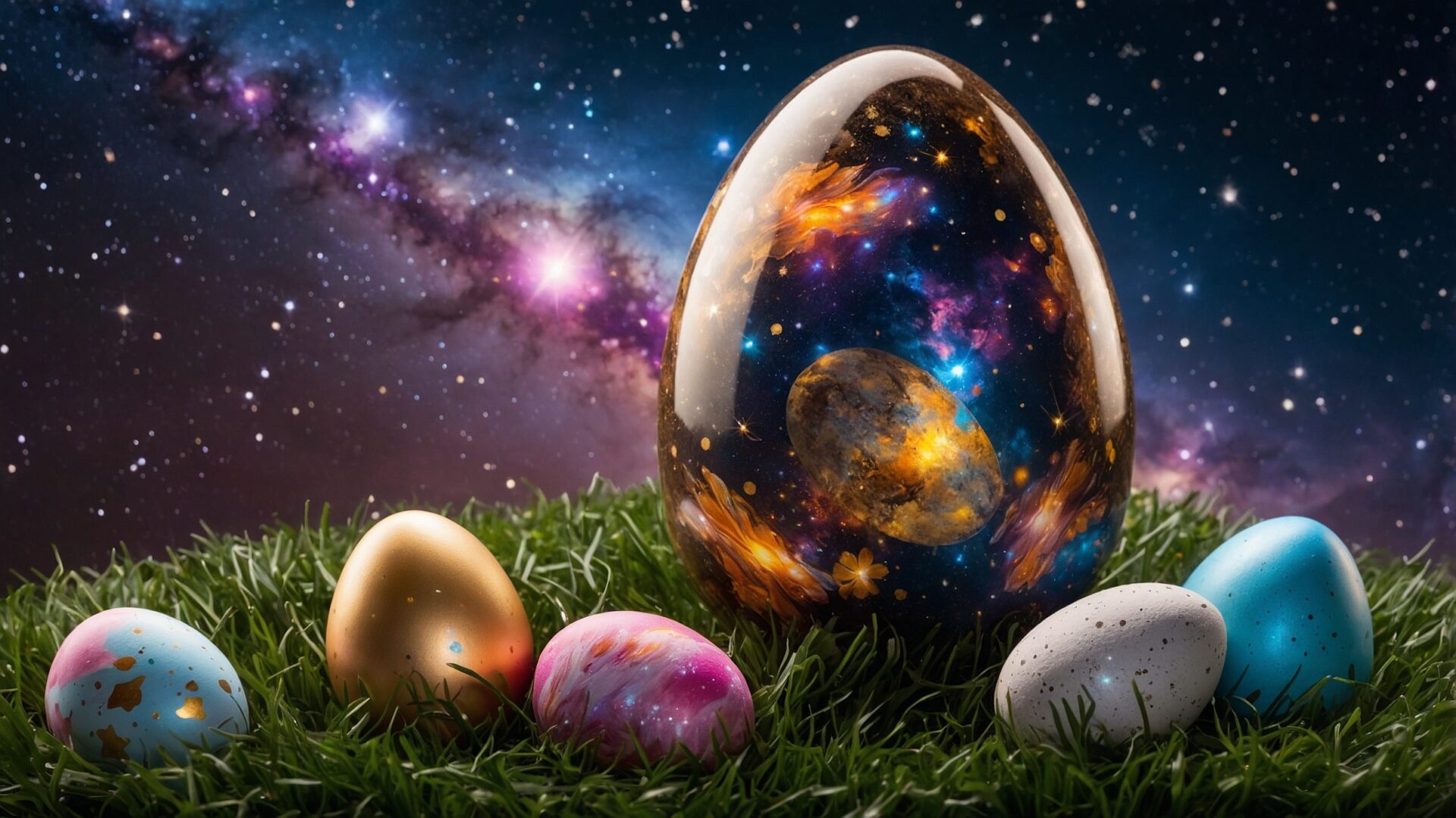 Cosmic Easter: A Universe of Colorful Eggs
