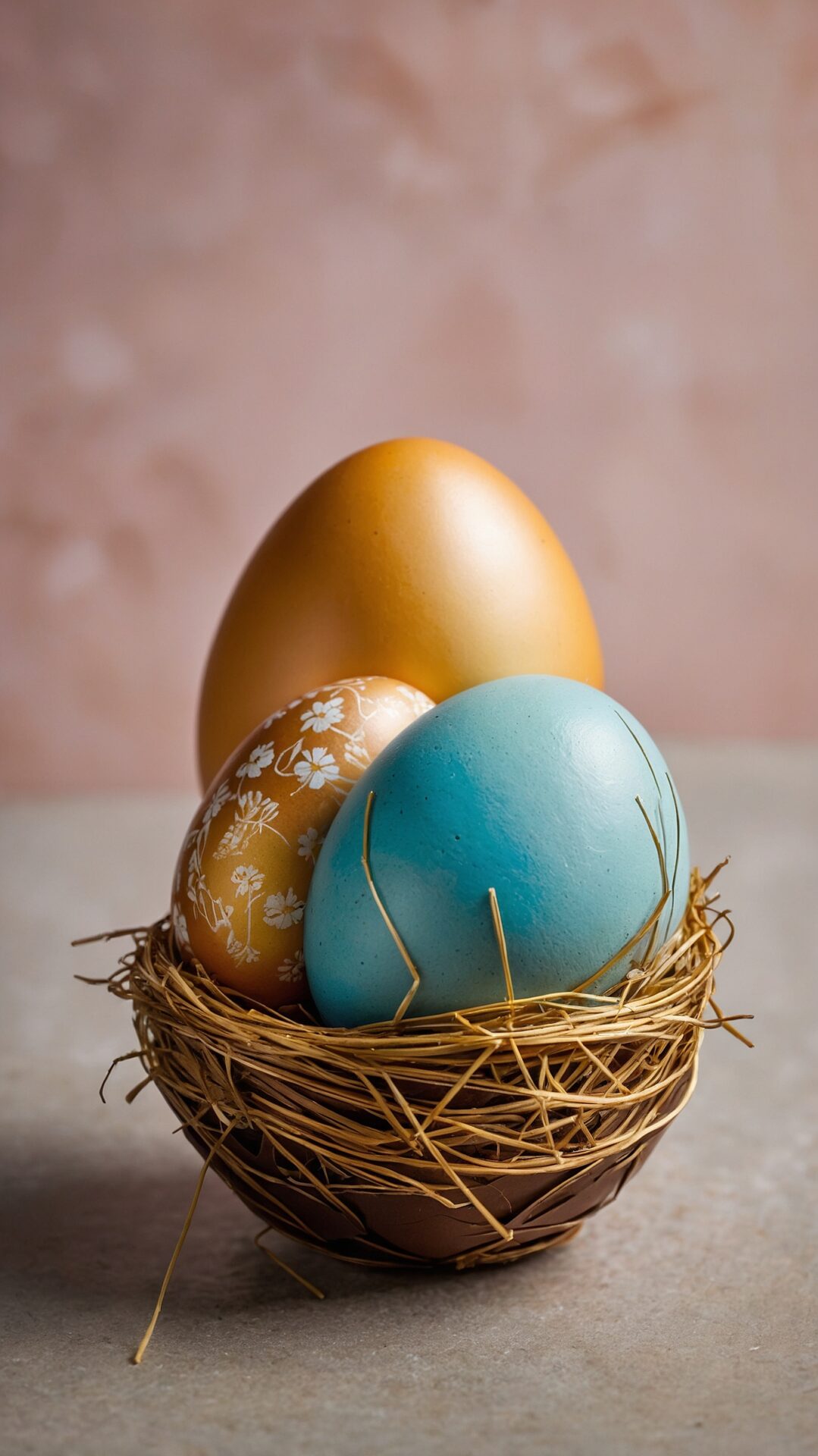 Hyper-Realistic Easter Nest with Eggs