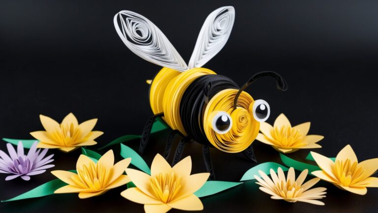 Cute Handmade Bumblebee with Delicate Flowers