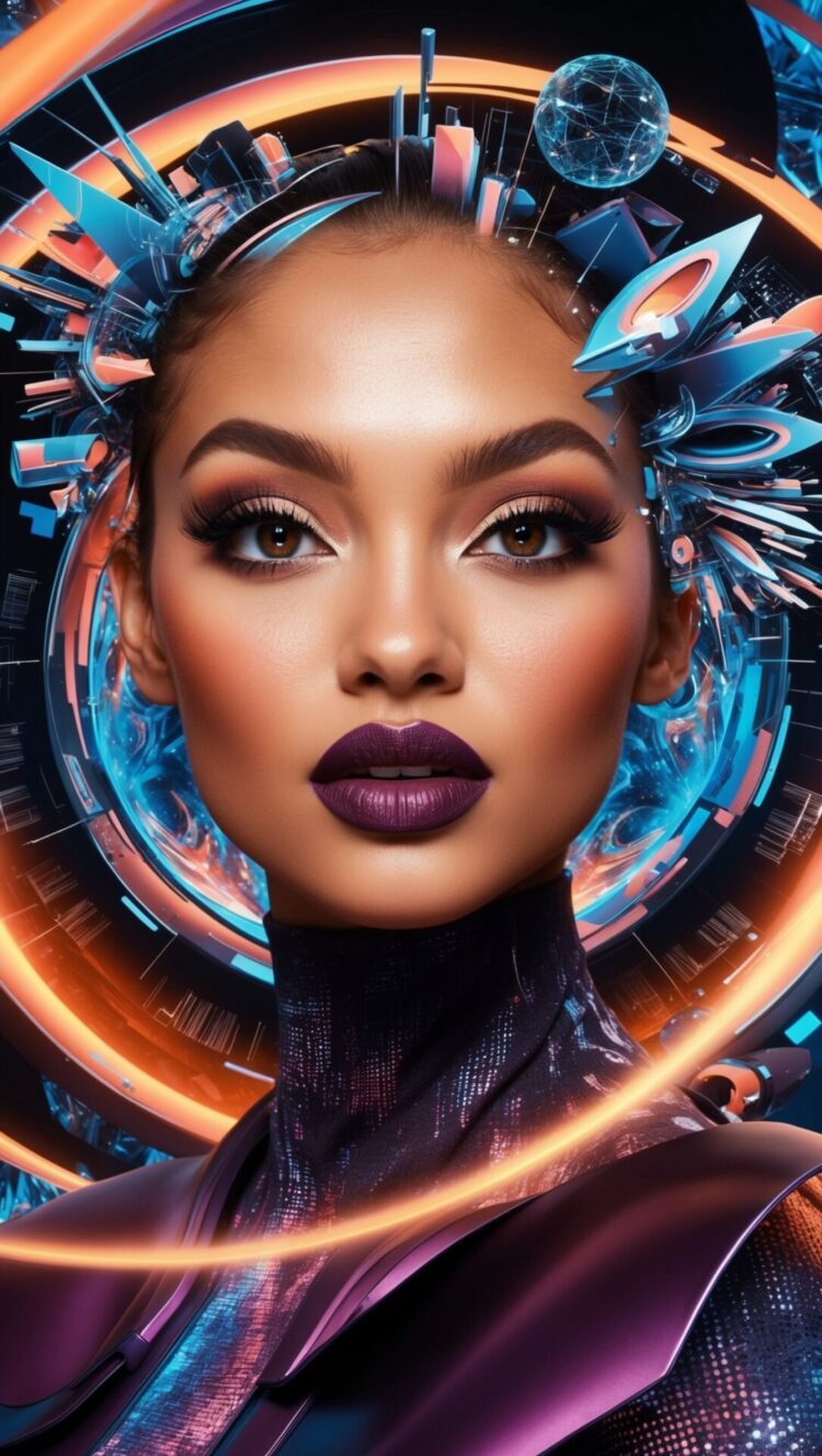 Futuristic Beauty with Neon Lights