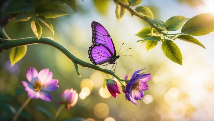 Serene Moment with a Butterfly