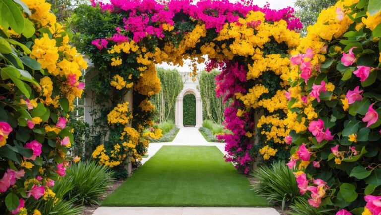 Vibrant Floral Entrance to a Dreamy Garden Venue