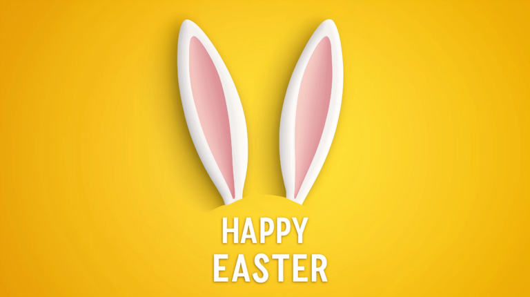 Modern Easter Background with Bunny Ears