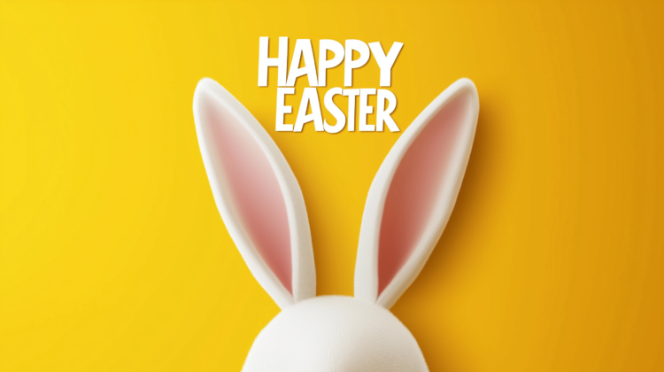 Minimalist Easter Design with Rabbit Ears