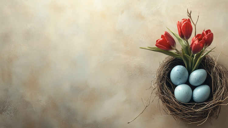 Professional Easter Photography with Copy Space