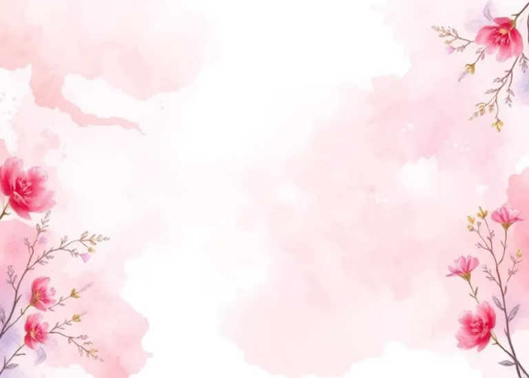 free AI generated pink watercolor floral background image