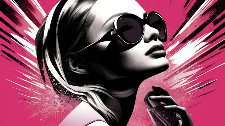 Retro-Futuristic Woman in Black Sunglasses