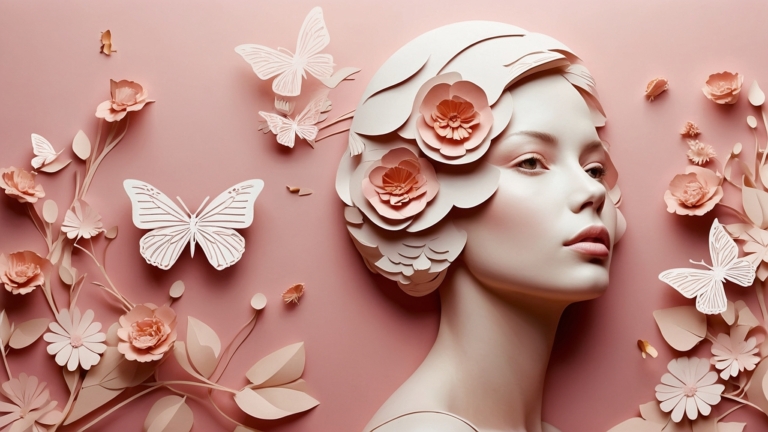 free ai elegant floral woman portrait for international women’s day