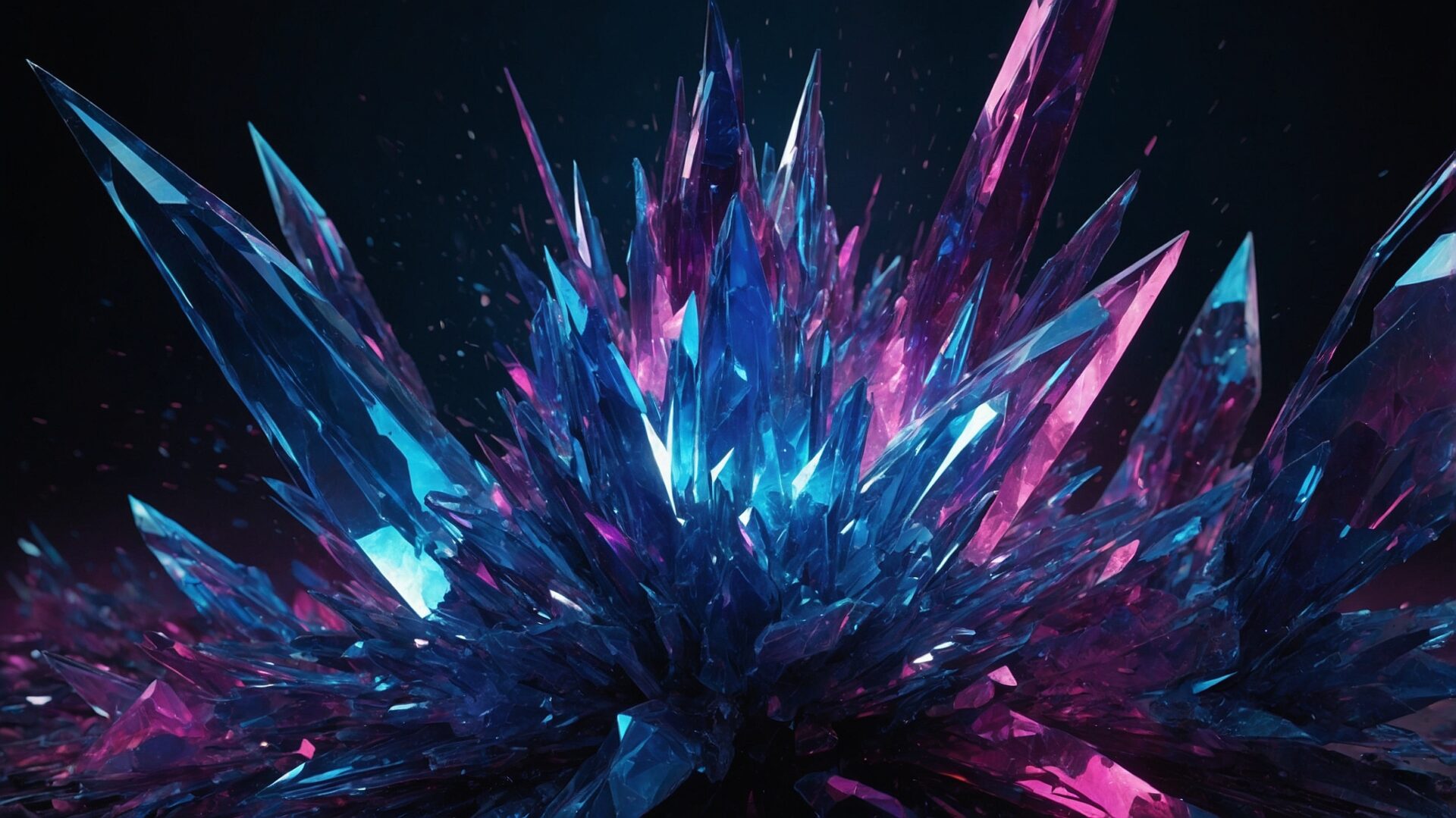 free AI generated crystal explosion with geometric shapes background