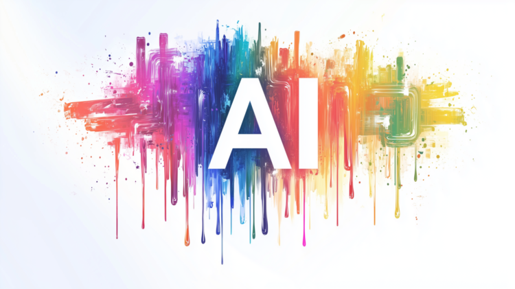 free AI generated rainbow drip logo image with vibrant colors