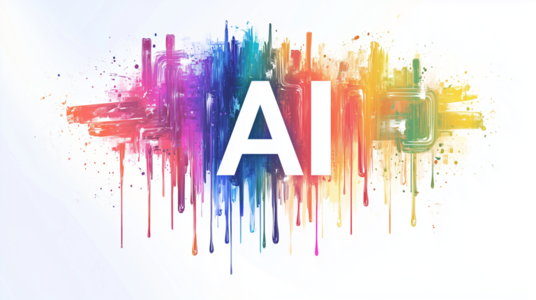 free AI generated rainbow drip logo image with vibrant colors