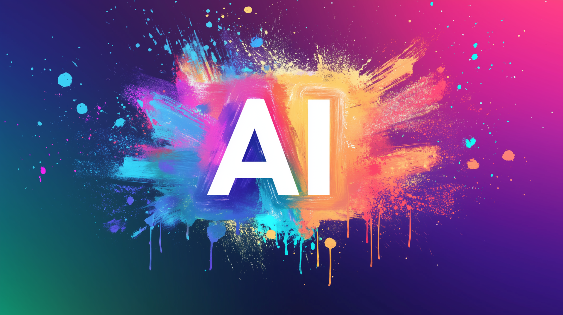 free AI generated vibrant logo image with colorful paint strokes