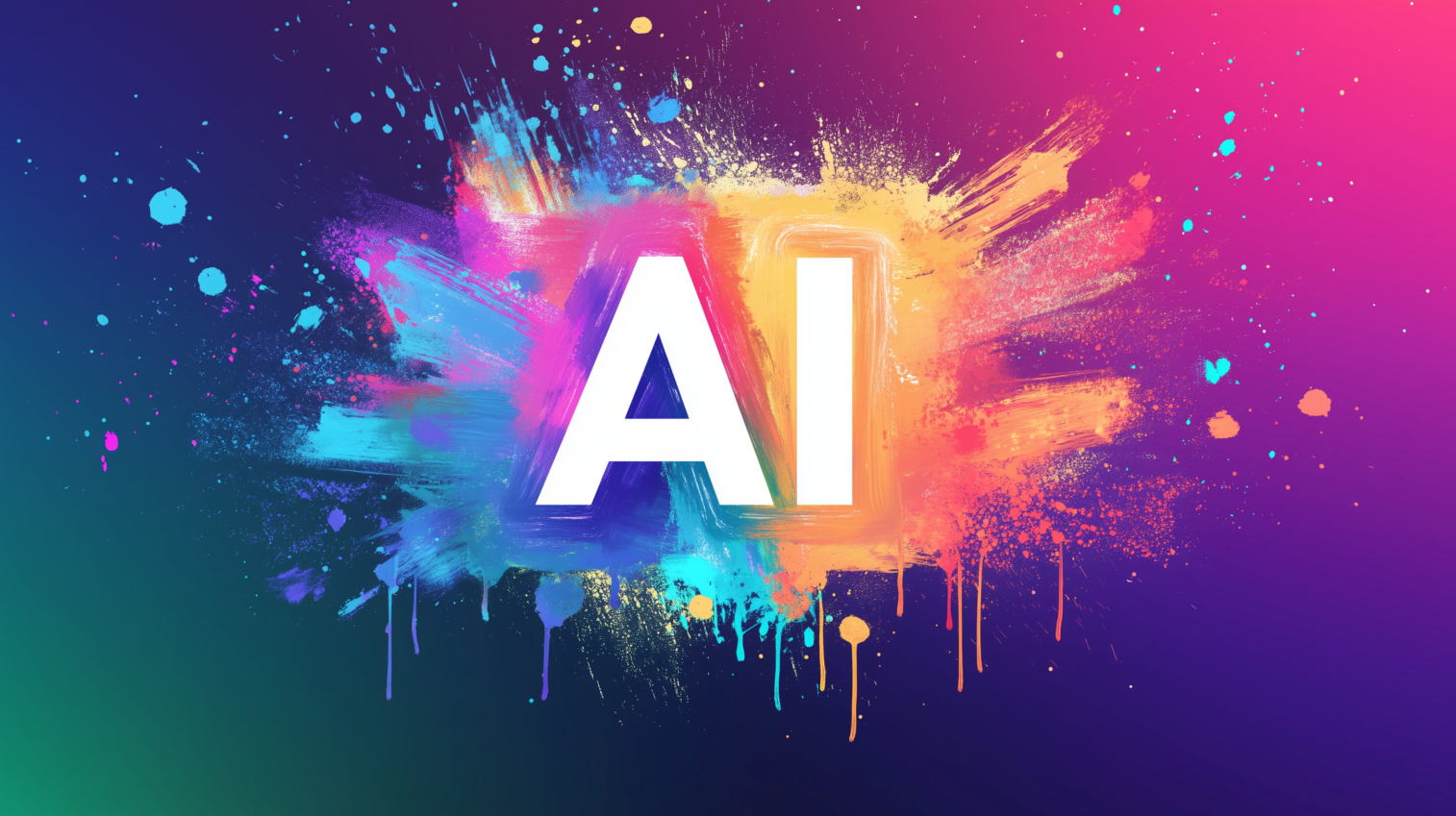 free AI generated vibrant logo image with colorful paint strokes