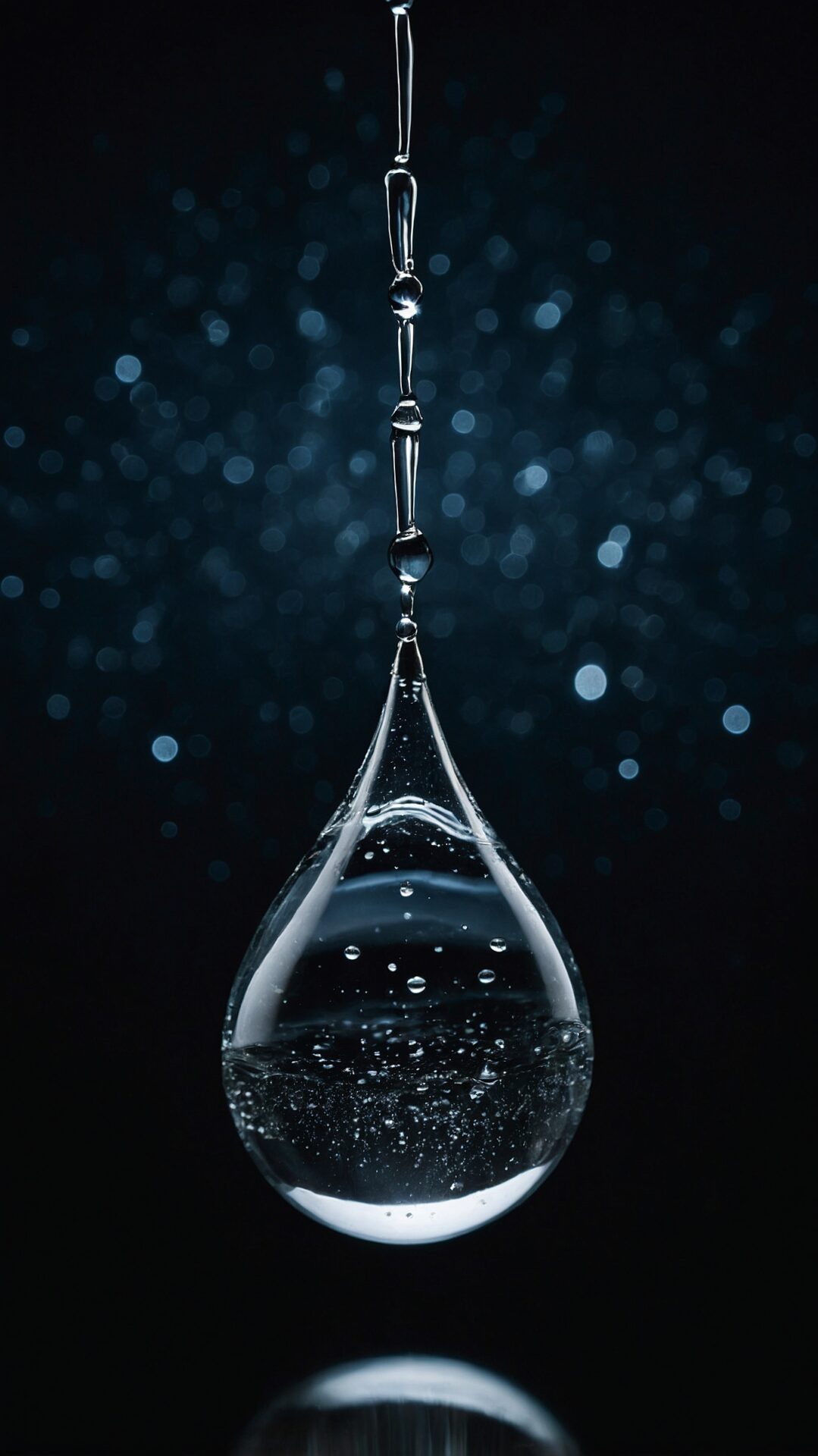 free AI generated abstract water droplet image with floating chain