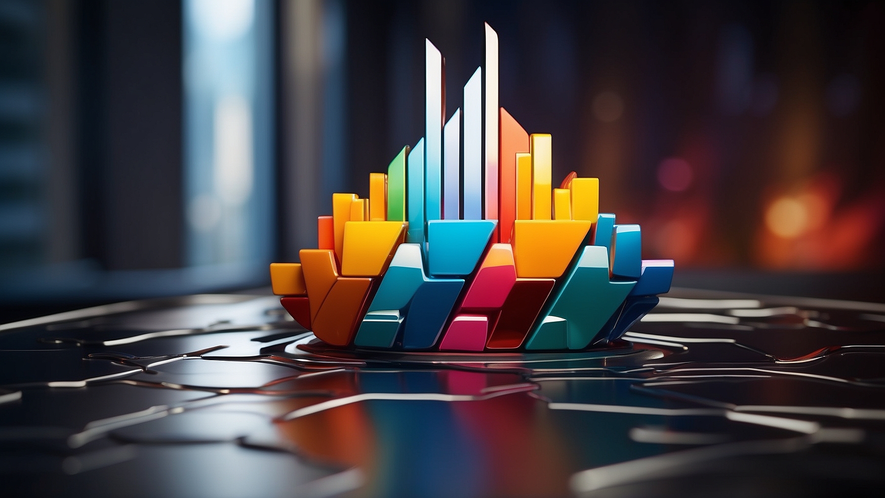 free AI generated abstract skyscraper business growth image for marketing and websites