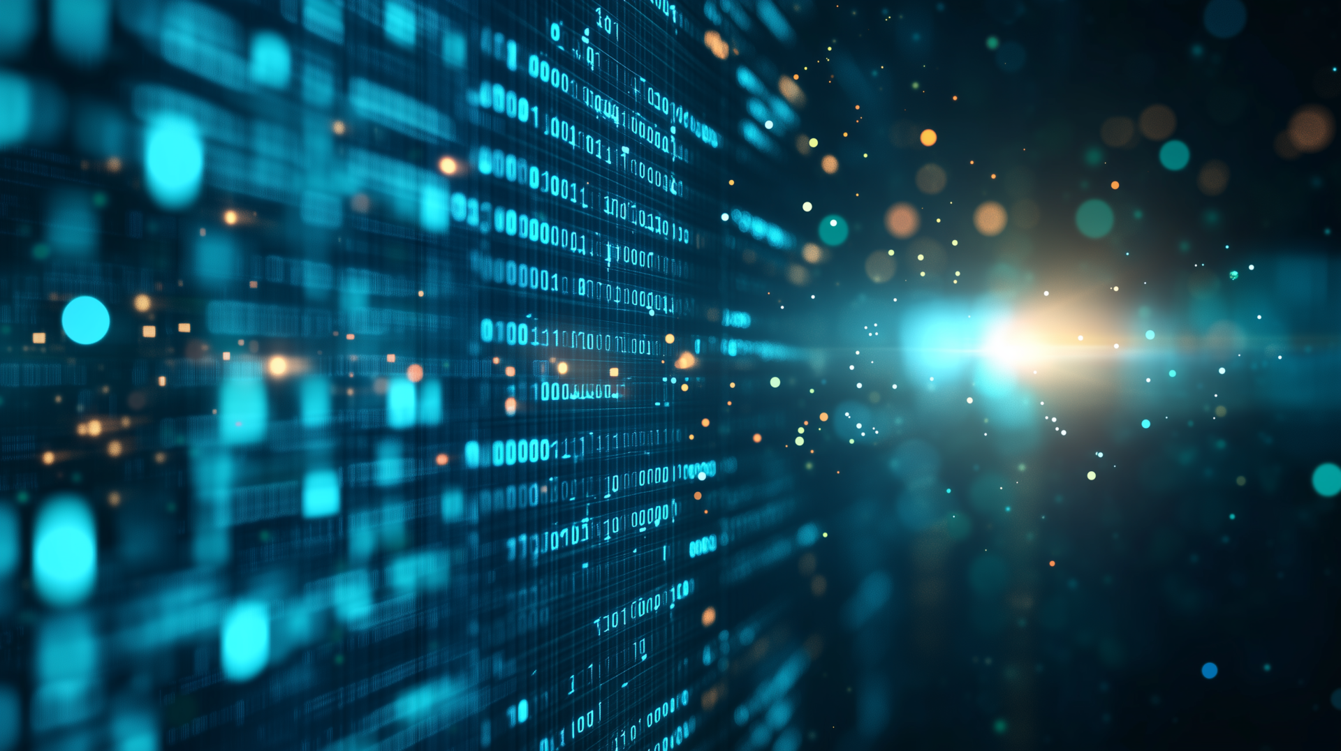 free AI generated futuristic blue data background with digital code