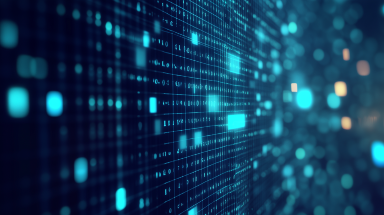 free AI generated digital transformation background with glowing binary lights