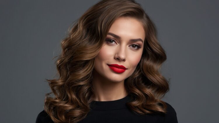 free ai elegant female portrait with soft smile and studio lighting