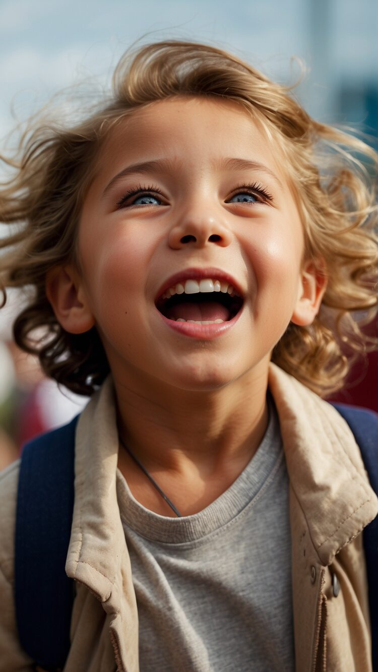 free ai happy child portrait photo with natural smile
