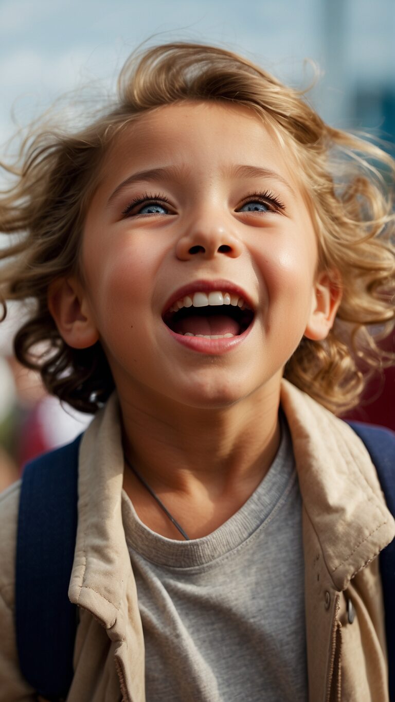 free ai happy child portrait photo with natural smile