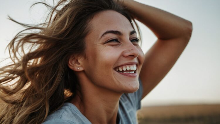 free ai happy woman lifestyle portrait photo outdoors