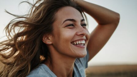 free ai happy woman lifestyle portrait photo outdoors