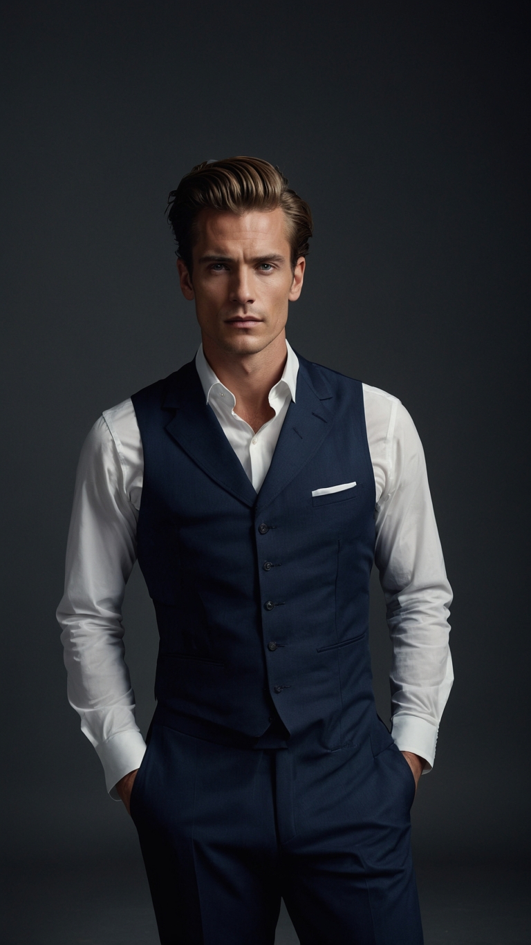 free ai elegant man portrait photo in formal suit