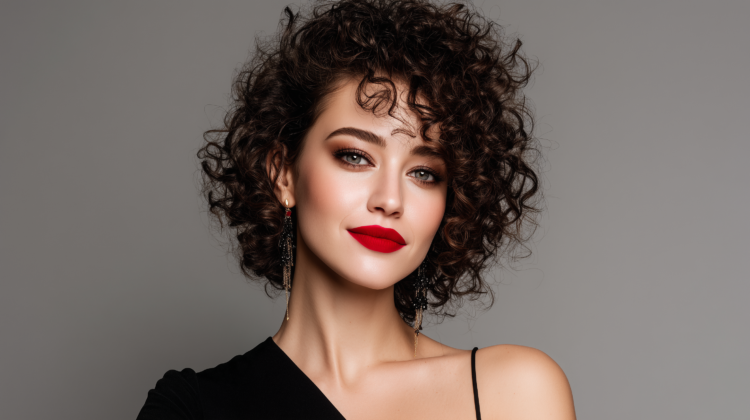 free ai fashion woman portrait photo with curly hair