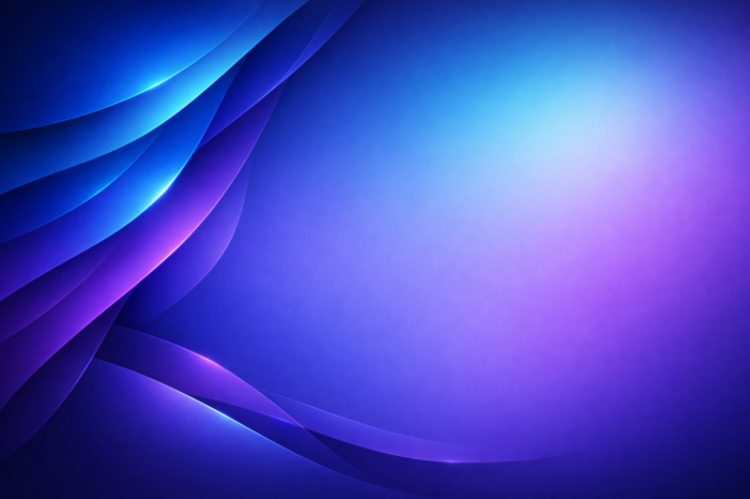 Smooth flowing abstract waves in shades of blue and purple creating a gradient glowing effect